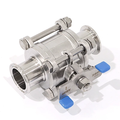 Quick-Install Three-Piece Manual Ball Valve with Butterfly Handle